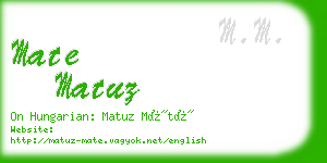 mate matuz business card